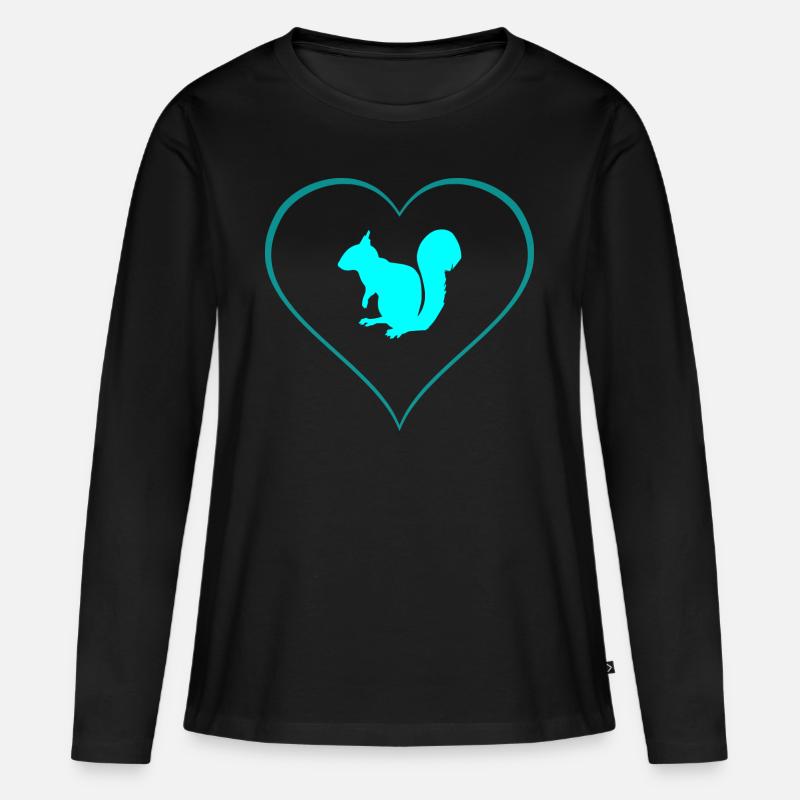 Eichhörnchen - Frauen Premium Bio Langarmshirt - Schwarz