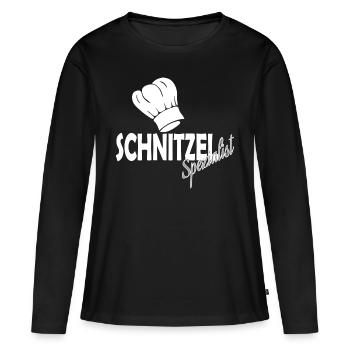 schnitzel - T-shirt manches longues Premium bio Femme - noir - Devant - Julia (174cm)