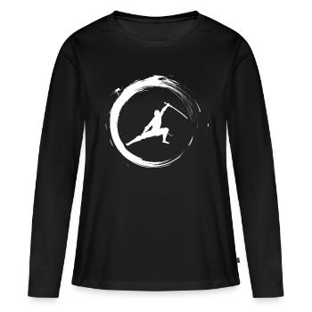 Ninja - T-shirt manches longues Premium bio Femme - noir - Devant - Julia (174cm)