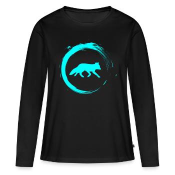 Fuchs - Frauen Premium Bio Langarmshirt - Schwarz - Vorne - Julia (174cm)