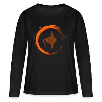 Raie - T-shirt manches longues Premium bio Femme - noir - Devant - Julia (174cm)
