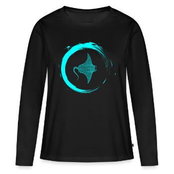 Raie - T-shirt manches longues Premium bio Femme - noir - Devant - Julia (174cm)