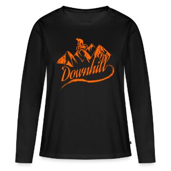 Downhill - T-shirt manches longues Premium bio Femme - noir - Devant - Julia (174cm)
