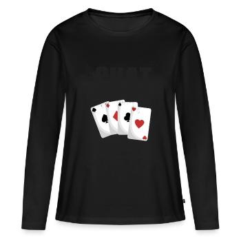 Skat - Women's Premium Organic Long Sleeve Shirt - black - Front - Julia (174cm)