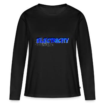 Electricity Electricity Electric Blue Glow - Women's Premium Organic Long Sleeve Shirt - black - Front - Julia (174cm)
