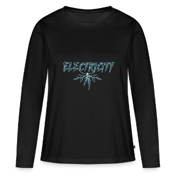 Electricity Elektrisch Strom Blitz Blitzschlag - Frauen Premium Bio Langarmshirt - Schwarz - Vorne - Julia (174cm)