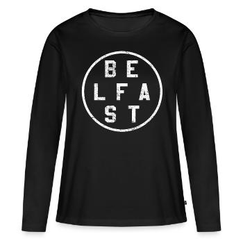 Irlande du Nord Belfast - T-shirt manches longues Premium bio Femme - noir - Devant - Julia (174cm)