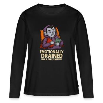 Emotionally Drained Vampire Halloween - Women's Premium Organic Long Sleeve Shirt - black - Front - Julia (174cm)