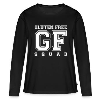 SQUAD SANS GLUTEN (w) - T-shirt manches longues Premium bio Femme - noir - Devant - Julia (174cm)