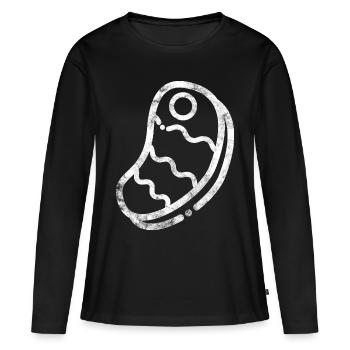viande - T-shirt manches longues Premium bio Femme - noir - Devant - Julia (174cm)