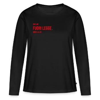 Hors La Loi - T-shirt manches longues Premium bio Femme - noir - Devant - Julia (174cm)