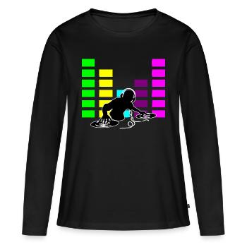 DJ - T-shirt manches longues Premium bio Femme - noir - Devant - Julia (174cm)