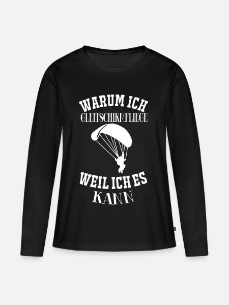Paragliding - Warum ich Gleitschirmfliege.. - Frauen Premium Bio Langarmshirt - Schwarz