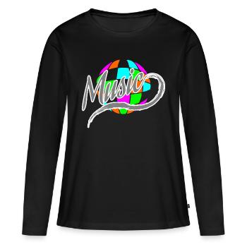 DJ - T-shirt manches longues Premium bio Femme - noir - Devant - Julia (174cm)
