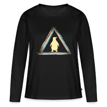 manchot - T-shirt manches longues Premium bio Femme - noir - Devant - Julia (174cm)