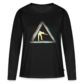Billard - Frauen Premium Bio Langarmshirt - Schwarz - Vorne - Julia (174cm)