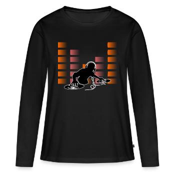 DJ - T-shirt manches longues Premium bio Femme - noir - Devant - Julia (174cm)