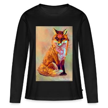 Fuchs Poster - Frauen Premium Bio Langarmshirt - Schwarz - Vorne - Julia (174cm)