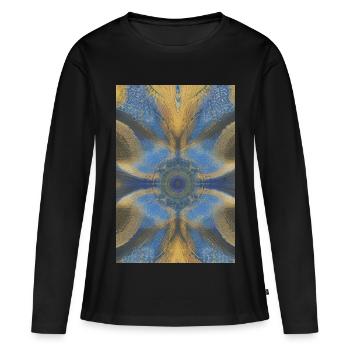 Formen und Muster - Frauen Premium Bio Langarmshirt - Schwarz - Vorne - Julia (174cm)