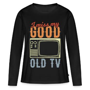 Télévision à tube - T-shirt manches longues Premium bio Femme - noir - Devant - Julia (174cm)