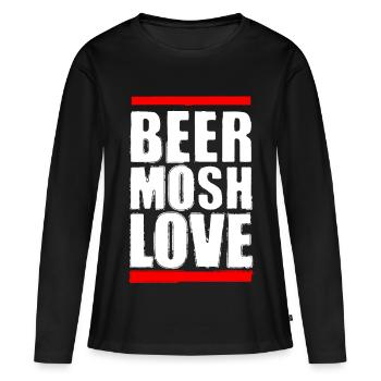 Bière Mosh Love Lettre Blanche - T-shirt manches longues Premium bio Femme - noir - Devant - Julia (174cm)