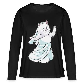 Robe de mariée perse chat de mariée - T-shirt manches longues Premium bio Femme - noir - Devant - Julia (174cm)