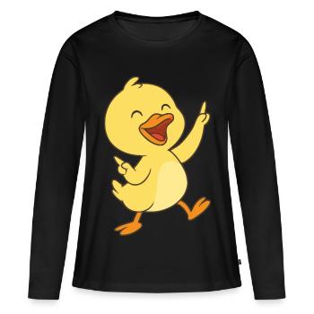 Canetons dansants - T-shirt manches longues Premium bio Femme - noir - Devant - Julia (174cm)