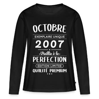 18th Birthday - October 2007 Perfection - Women's Premium Organic Long Sleeve Shirt - black - Front - Julia (174cm)