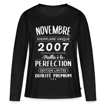 18th Birthday - November 2007 Perfection - Women's Premium Organic Long Sleeve Shirt - black - Front - Julia (174cm)