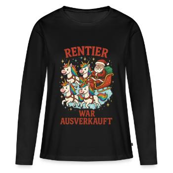 Le renne a été vendu licorne - T-shirt manches longues Premium bio Femme - noir - Devant - Julia (174cm)