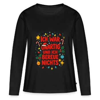 J’ai été vilaine et je n’ai aucun regret - T-shirt manches longues Premium bio Femme - noir - Devant - Julia (174cm)