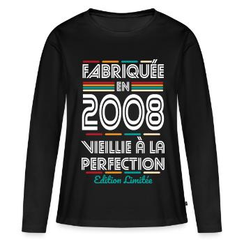 2008 – Made – Aged to perfection - Women's Premium Organic Long Sleeve Shirt - black - Front - Julia (174cm)