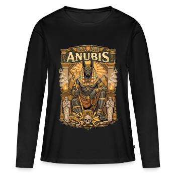 Trône d’Anubis - T-shirt manches longues Premium bio Femme - noir - Devant - Julia (174cm)