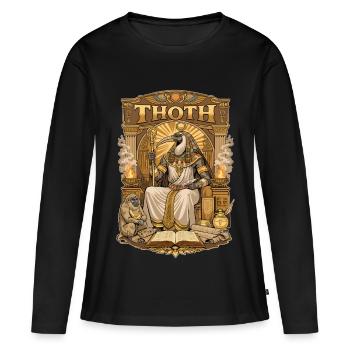 Trône de THOTH - T-shirt manches longues Premium bio Femme - noir - Devant - Julia (174cm)
