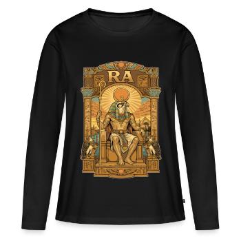 Trône RA - T-shirt manches longues Premium bio Femme - noir - Devant - Julia (174cm)