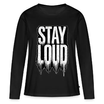 Reste fort - T-shirt manches longues Premium bio Femme - noir - Devant - Julia (174cm)