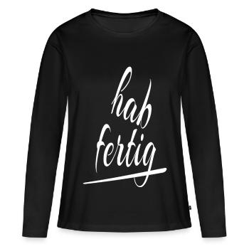 HAB FAIT ! Écriture manuscrite Écriture unique - T-shirt manches longues Premium bio Femme - noir - Devant - Julia (174cm)