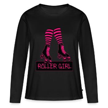 Rollerblades Roller Skates Roller Girl - T-shirt manches longues Premium bio Femme - noir - Devant - Julia (174cm)