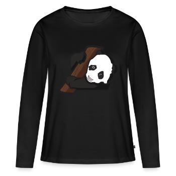 Bébé panda - T-shirt manches longues Premium bio Femme - noir - Devant - Julia (174cm)
