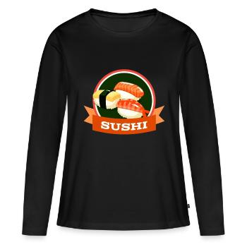 Sushi - T-shirt manches longues Premium bio Femme - noir - Devant - Julia (174cm)