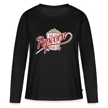 pop-corn - T-shirt manches longues Premium bio Femme - noir - Devant - Julia (174cm)