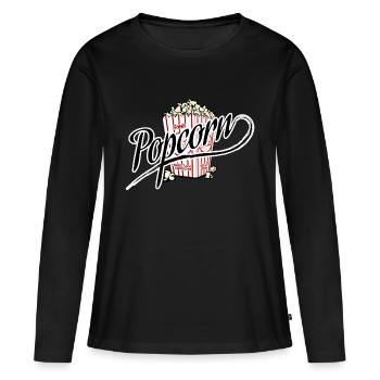 pop-corn - T-shirt manches longues Premium bio Femme - noir - Devant - Julia (174cm)