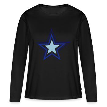 etoile - T-shirt manches longues Premium bio Femme - noir - Devant - Julia (174cm)