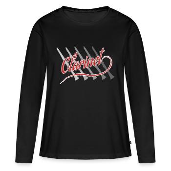 clarinette - T-shirt manches longues Premium bio Femme - noir - Devant - Julia (174cm)