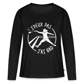 CBAD - T-shirt manches longues Premium bio Femme - noir - Devant - Julia (174cm)