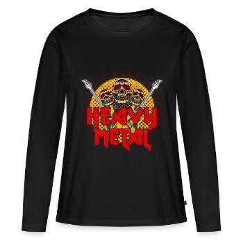 -Heavy Metal- Music T-Shirt / Geschenk / Men/Women - Frauen Premium Bio Langarmshirt - Schwarz - Vorne - Julia (174cm)