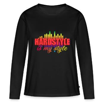 -Hardstyle est mon style / T-shirt Musique / Hommes / Femmes - T-shirt manches longues Premium bio Femme - noir - Devant - Julia (174cm)