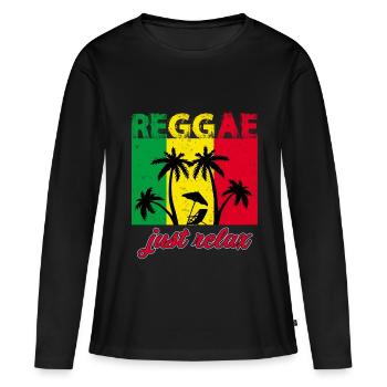 -Reggea Music T-Shirt- / Men / Women / Gift - Frauen Premium Bio Langarmshirt - Schwarz - Vorne - Julia (174cm)