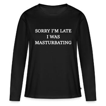Cadeau de masturbation, sexualité sexuelle - T-shirt manches longues Premium bio Femme - noir - Devant - Julia (174cm)