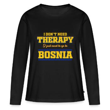 Bosnien T-shirt / Geschenkidee / Männer / Frauen - Frauen Premium Bio Langarmshirt - Schwarz - Vorne - Julia (174cm)